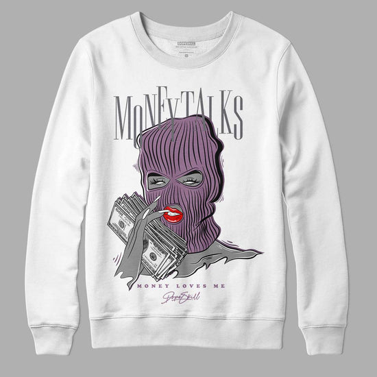 Jordan 2 “Mauve/Off-Noir” DopeSkill Sweatshirt Money Talks Graphic Streetwear - White 