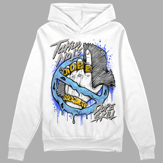 Jordan 5 Retro University Blue DopeSkill Hoodie Sweatshirt Takin No L's Graphic Streetwear - White 