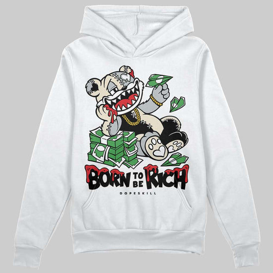 Jordan 5 Retro Reverse Metallic DopeSkill Hoodie Sweatshirt Born To Be Rich Graphic Streetwear - White