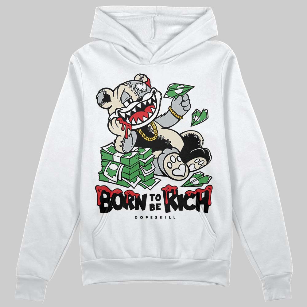 Jordan 5 Retro Reverse Metallic DopeSkill Hoodie Sweatshirt Born To Be Rich Graphic Streetwear - White