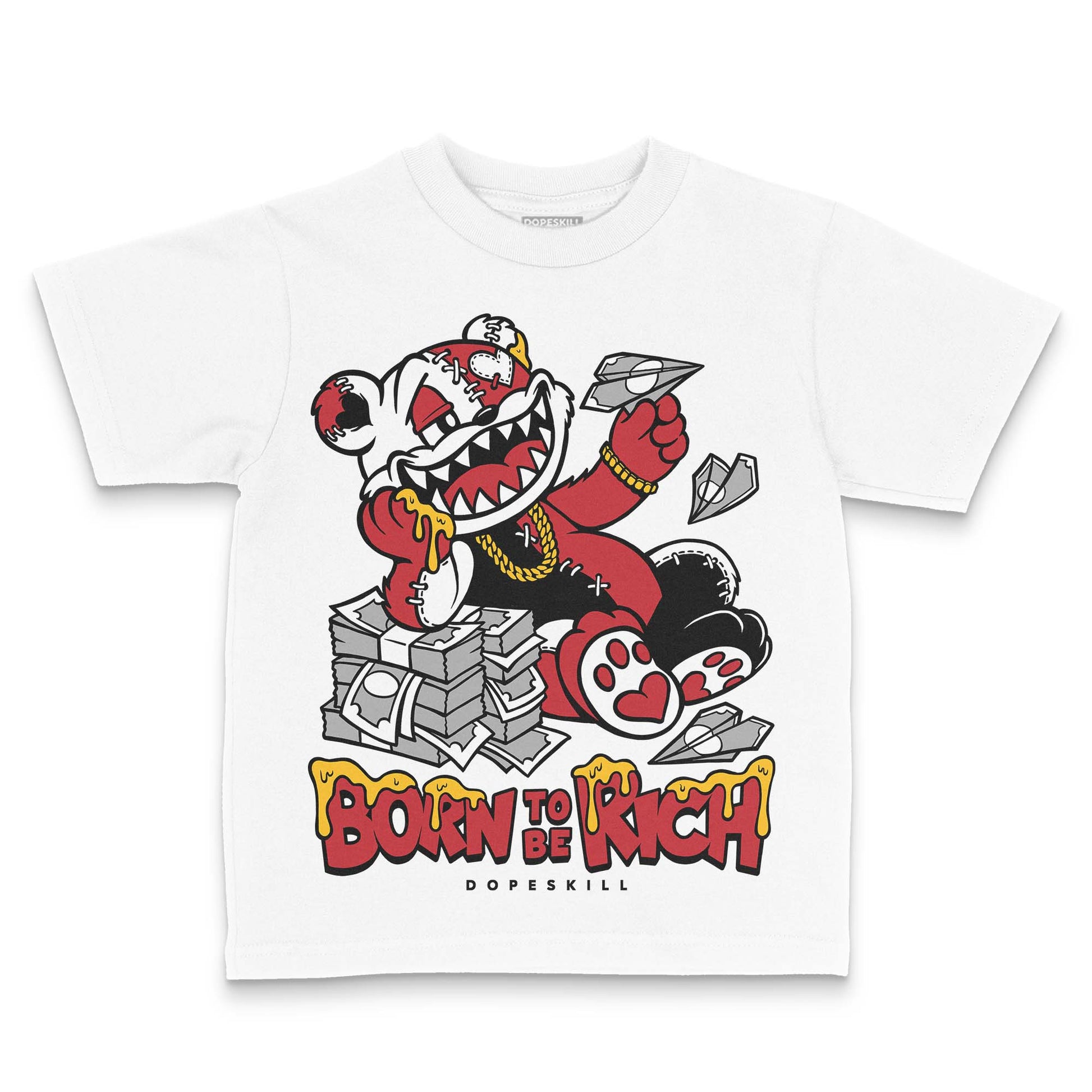 Jordan 1 Low OG "Chicago" DopeSkill Toddler Kids T-shirt Born To Be Rich Graphic Streetwear - White