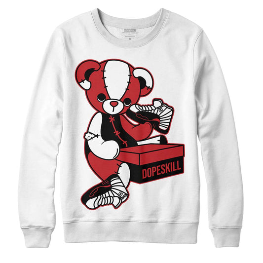 Jordan 12 “Red Taxi” DopeSkill Sweatshirt Sneakerhead BEAR Graphic Streetwear - White 