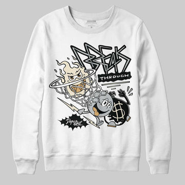 Jordan 5 Retro Reverse Metallic DopeSkill Sweatshirt Break Through Graphic Streetwear - White