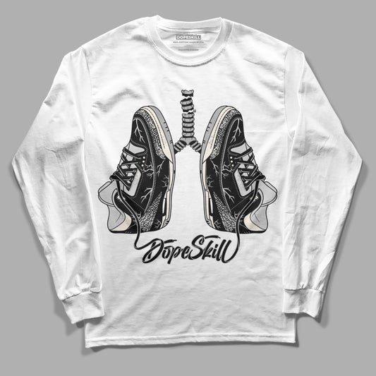 Jordan 3 “Off Noir” DopeSkill Long Sleeve T-Shirt Breathe Graphic Streetwear - White