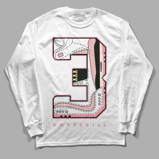 Jordan 3 GS “Red Stardust” DopeSkill Long Sleeve T-Shirt No.3 Graphic Streetwear - White 