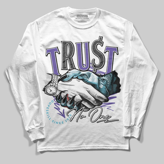 Jordan 8 Retro 'Aqua' 2025 DopeSkill Long Sleeve T-Shirt Trust No One Graphic Streetwear - White