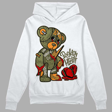 Jordan 5 "Olive" DopeSkill Hoodie Sweatshirt Broken Heart Graphic Streetwear - White 