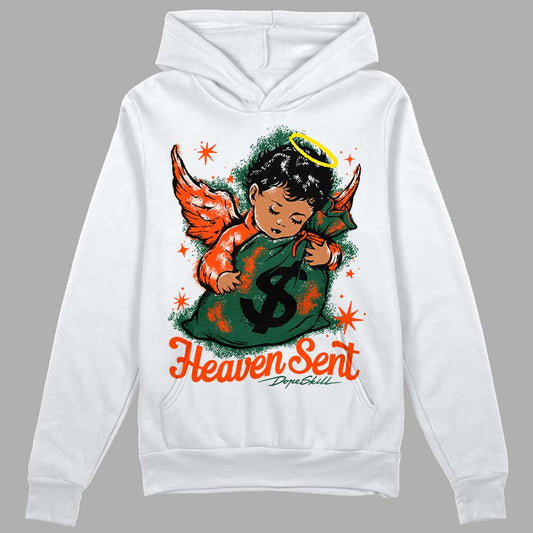 Dunk Low Team Dark Green Orange DopeSkill Hoodie Sweatshirt Heaven Sent Graphic Streetwear - White