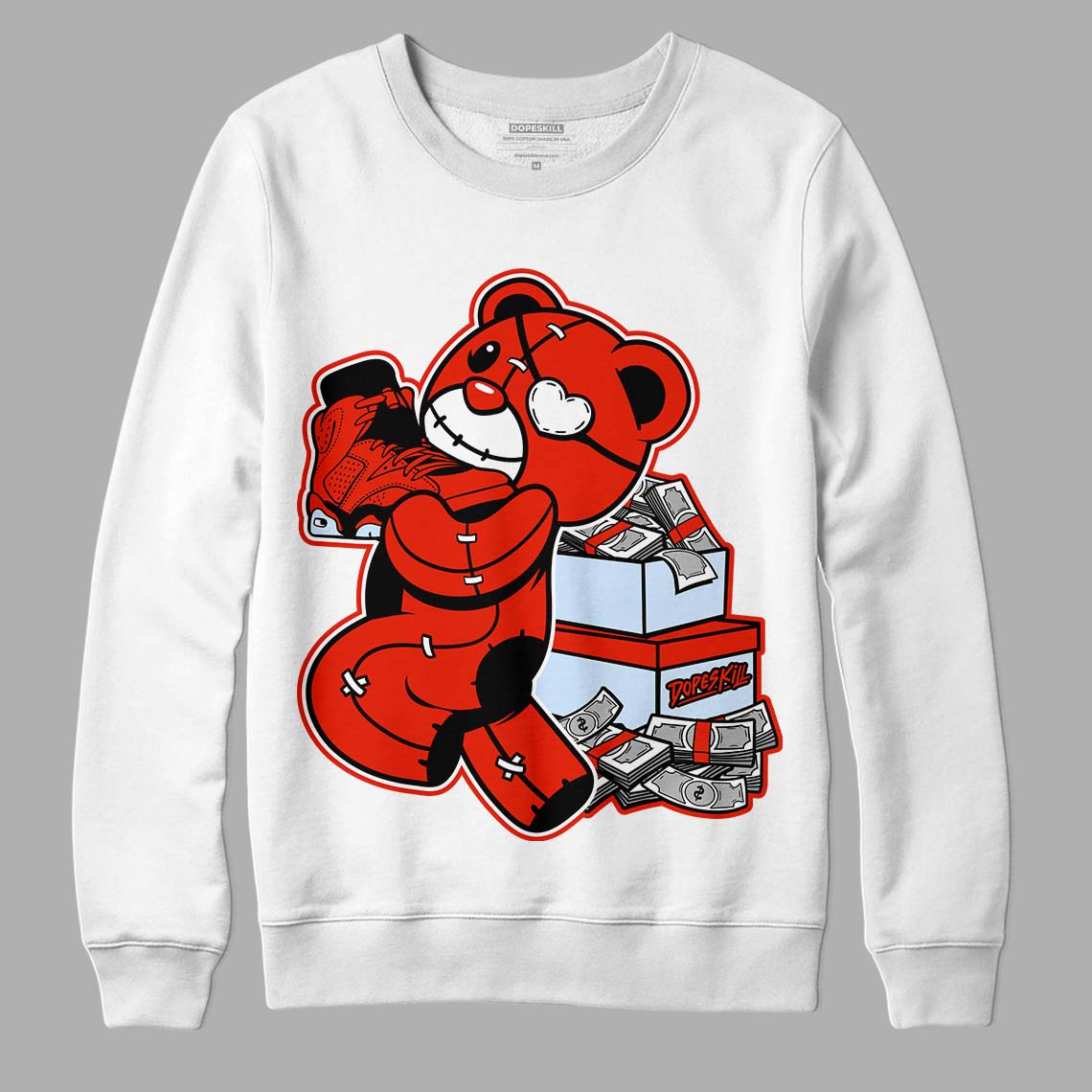 Jordan 6 Retro Toro Bravo DopeSkill Sweatshirt Bear Steals Sneaker Graphic Streetwear - White