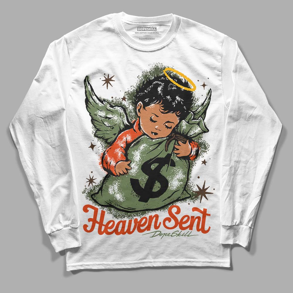 Olive Sneakers DopeSkill Long Sleeve T-Shirt Heaven Sent Graphic Streetwear - White