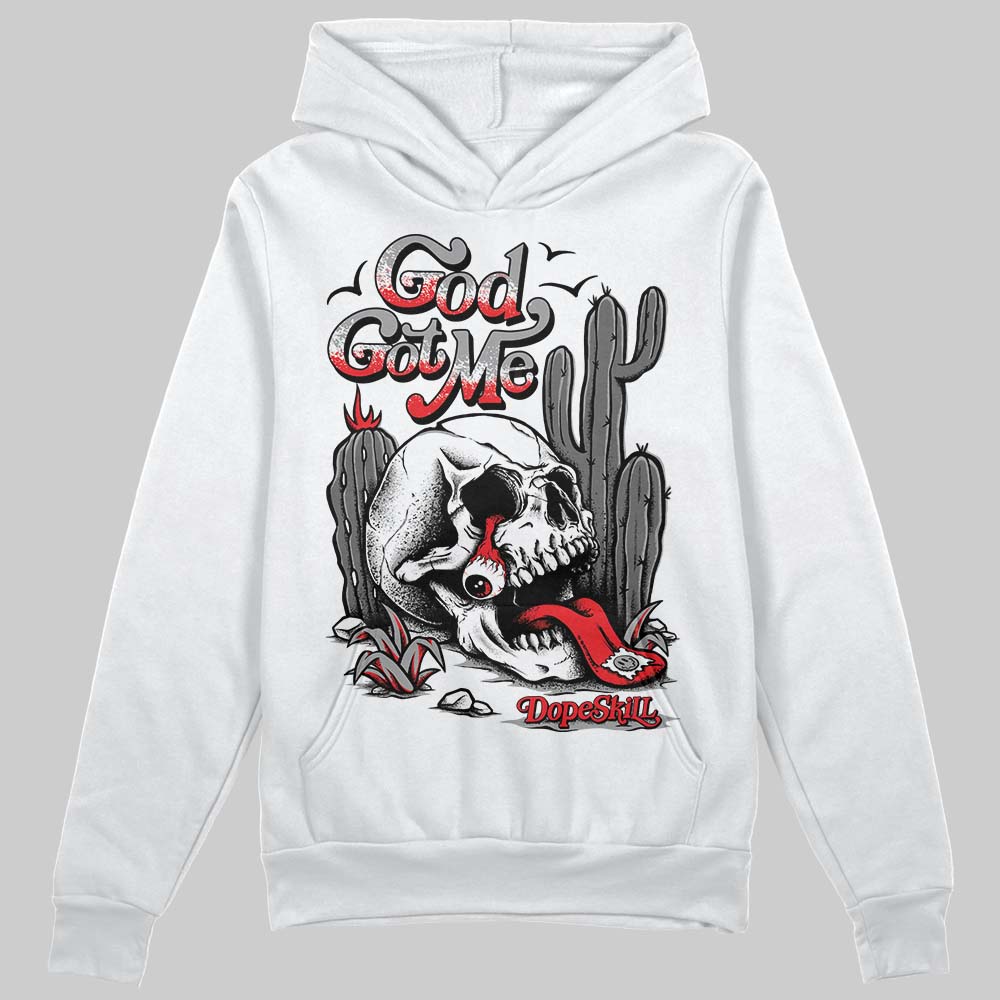 Grey Sneakers DopeSkill Hoodie Sweatshirt God Got Me Graphic Streetwear - White 