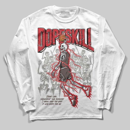 Adidas Samba OG Cloud White Better Scarlet Supplier Colour DopeSkill Long Sleeve T-Shirt Thunder Dunk Graphic Streetwear - White