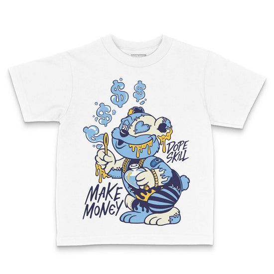 University Blue Sneakers DopeSkill Toddler Kids T-shirt Make Money Graphic Streetwear - White 