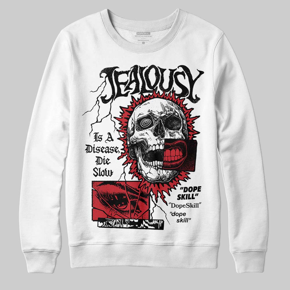 Jordan 1 Low OG "Chicago" DopeSkill Sweatshirt Jealousy Graphic Streetwear - White