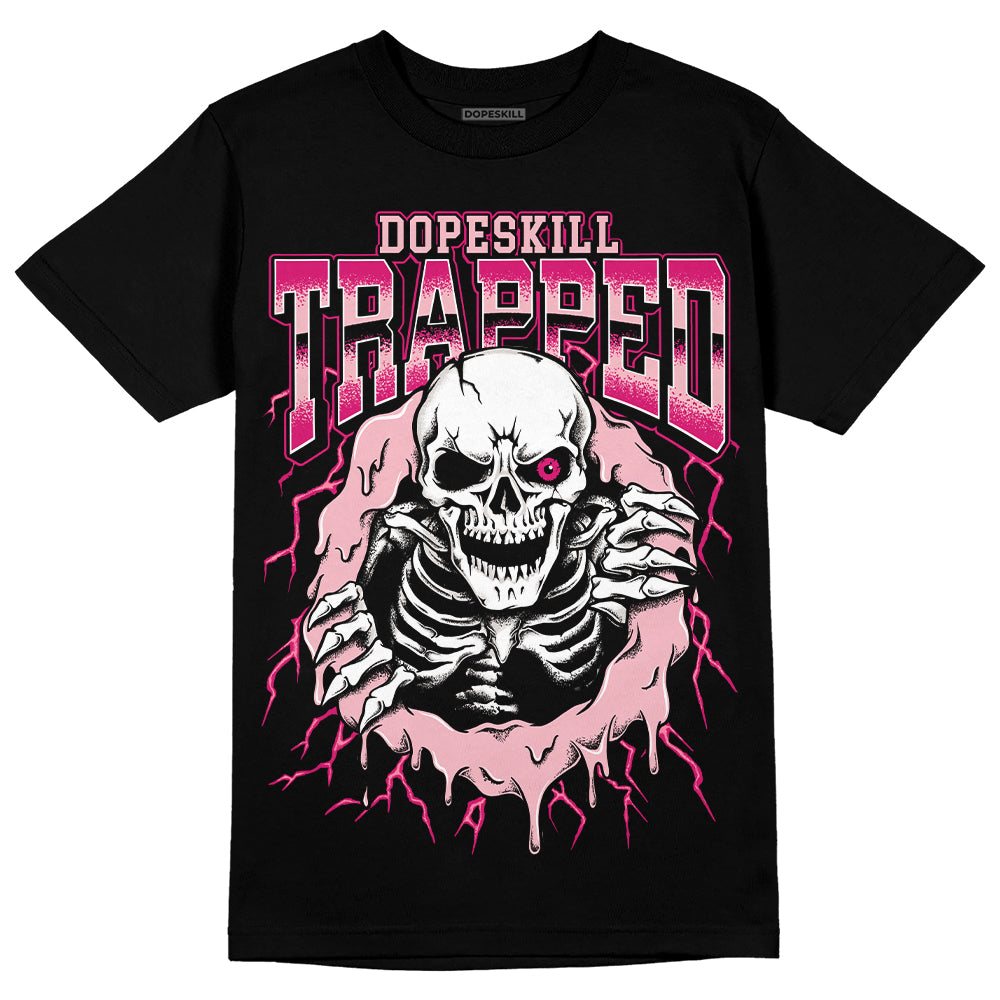 Jordan 1 Mid Coral Chalk DopeSkill T-Shirt Trapped Halloween Graphic Streetwear - Black