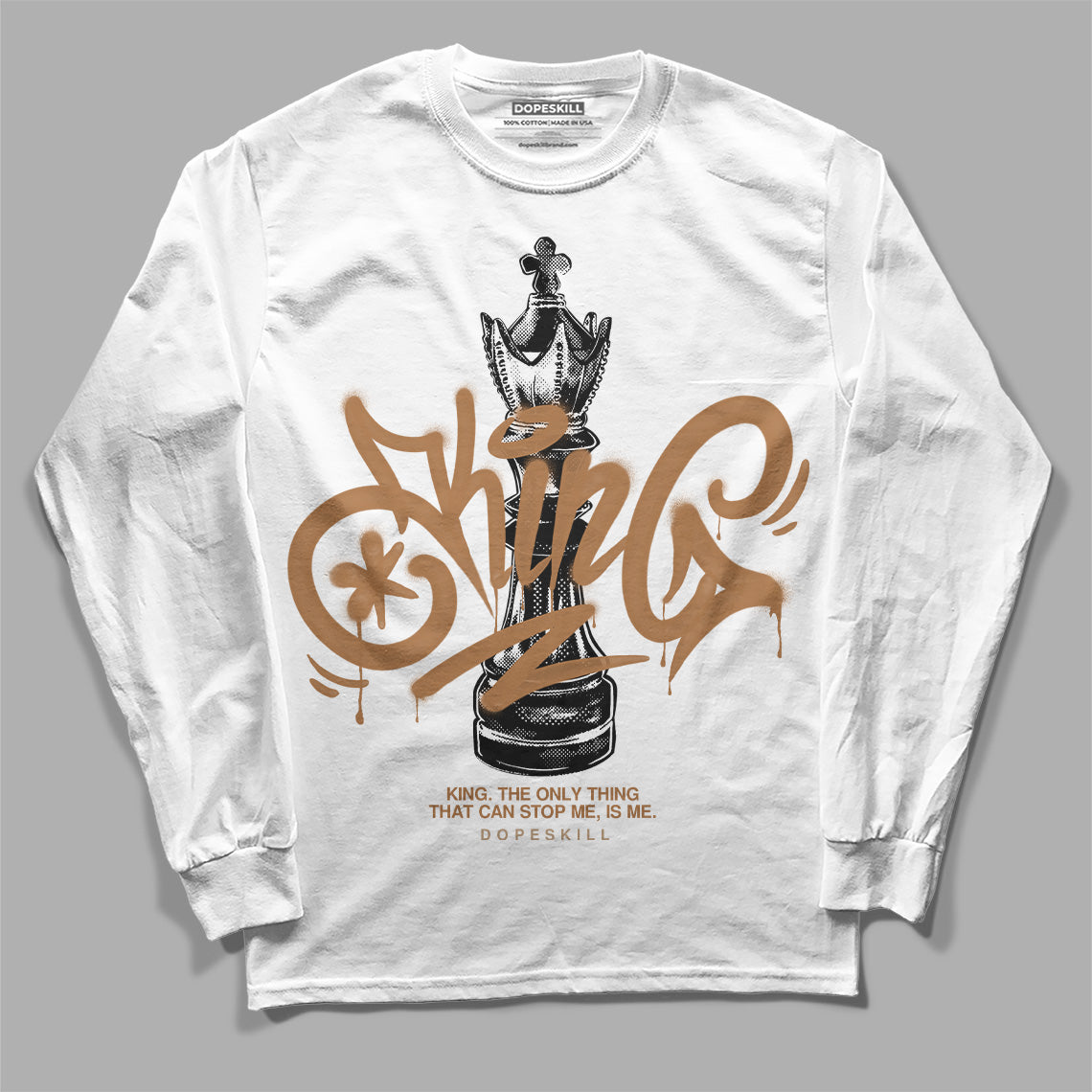 Jordan 3 Retro Palomino DopeSkill Long Sleeve T-Shirt King Chess Graphic Streetwear - White 