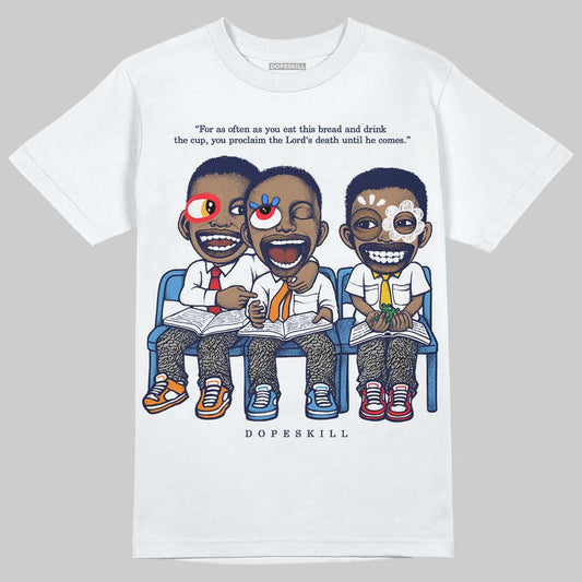 Jordan 3 "Midnight Navy" DopeSkill T-Shirt First Sunday Graphic Streetwear - White