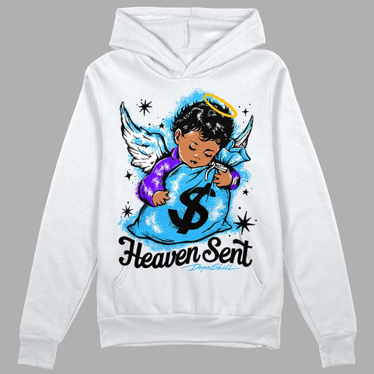 Jordan 1 High Retro OG “University Blue” DopeSkill Hoodie Sweatshirt Heaven Sent Graphic Streetwear - White