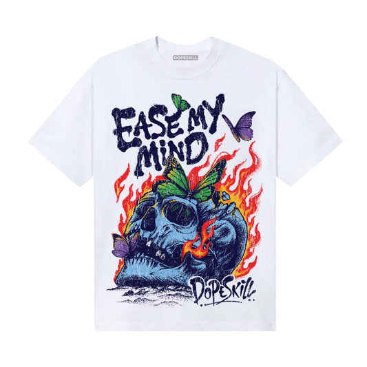 University Blue Sneakers DopeSkill T-Shirt Ease My Mind Graphic Streetwear - White