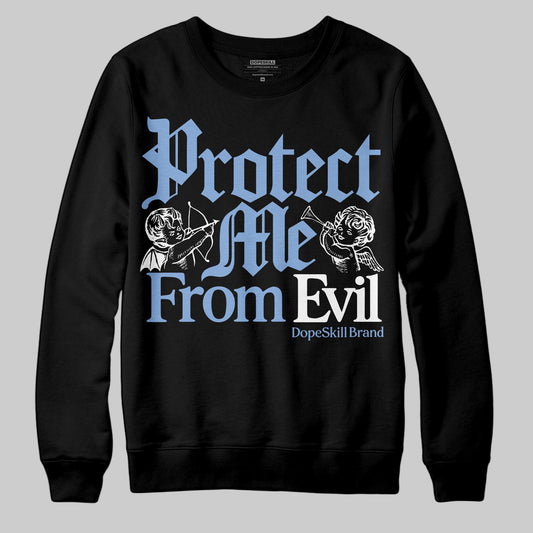 Jordan 4 WMNS 'Forget Me Not' DopeSkill Sweatshirt Protect Me From Evil Graphic Streetwear - Black