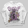 Jordan 2 “Mauve/Off-Noir” DopeSkill Long Sleeve T-Shirt Money Bag Coming Up Graphic Streetwear - White