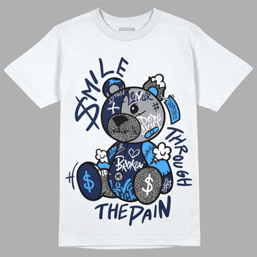 Jordan 3 "Midnight Navy" DopeSkill T-Shirt Smile Through The Pain  Graphic Streetwear - White 