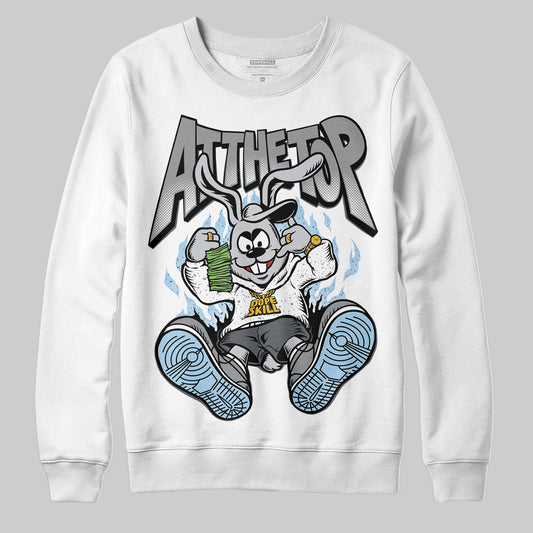 Jordan 5 Retro Wolf Grey (2026) DopeSkill Sweatshirt At The Top Graphic Streetwear - White 