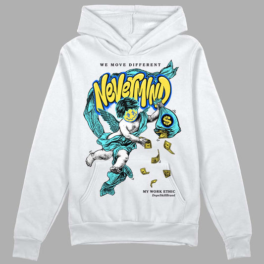 Jordan 5 Aqua DopeSkill Hoodie Sweatshirt Nevermind Graphic Streetwear - White