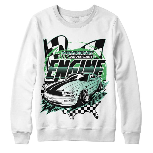 Jordan 1 High OG Green Glow DopeSkill Sweatshirt ENGINE Tshirt Graphic Streetwear - White 