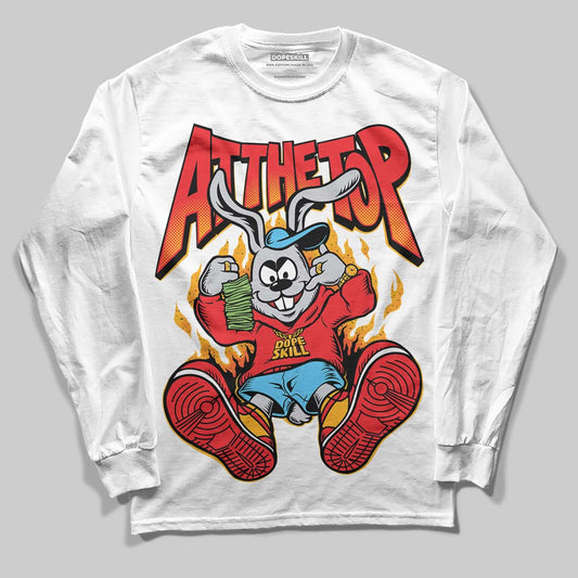 Red Sneakers DopeSkill Long Sleeve T-Shirt At The Top Graphic Streetwear - White