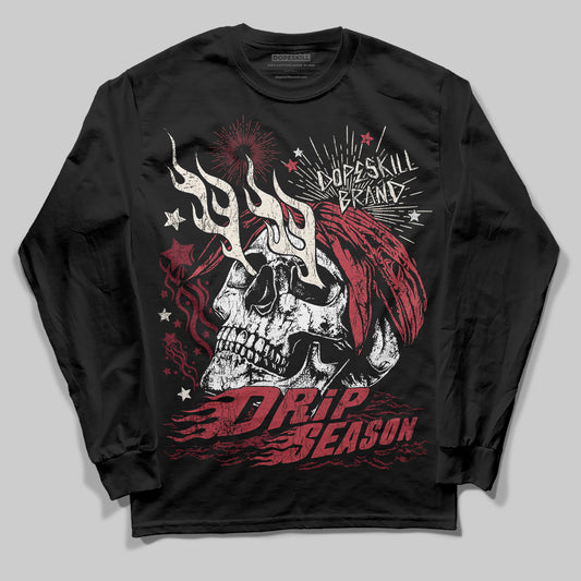 Jordan 4 “Sierra Red" DopeSkill Long Sleeve T-Shirt Drip Season Graphic Streetwear - Black