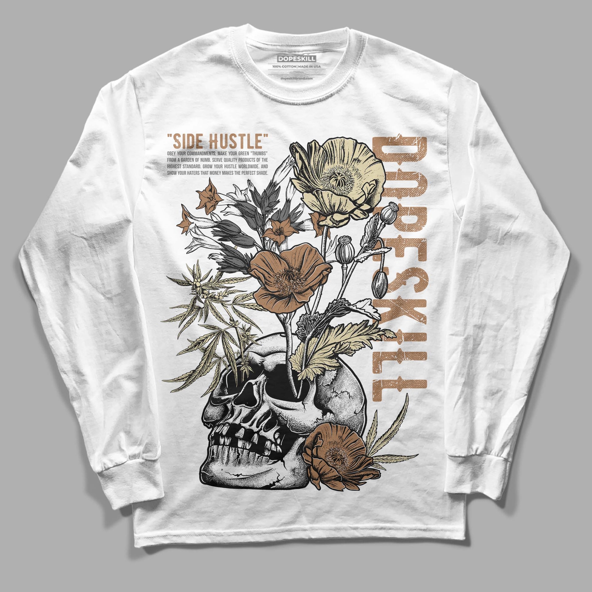 Jordan 6 WMNS Gore-Tex Brown Kelp DopeSkill Long Sleeve T-Shirt Side Hustle Graphic Streetwear - WHite