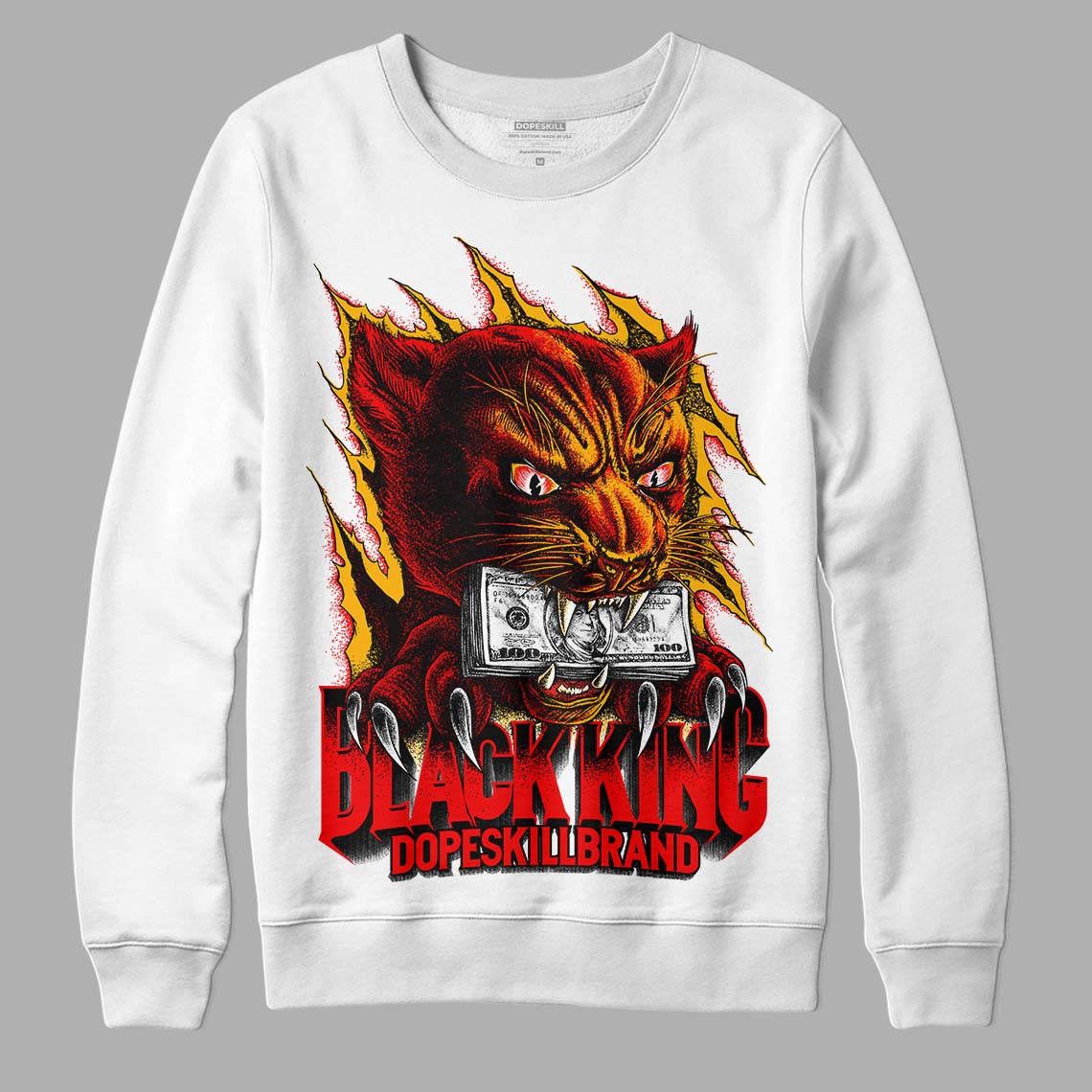 Red Sneakers DopeSkill Sweatshirt Black King Graphic Streetwear - White