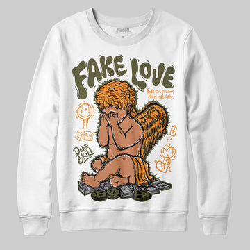 Jordan 5 “Olive” DopeSkill Sweatshirt False Love Graphic Streetwear - White