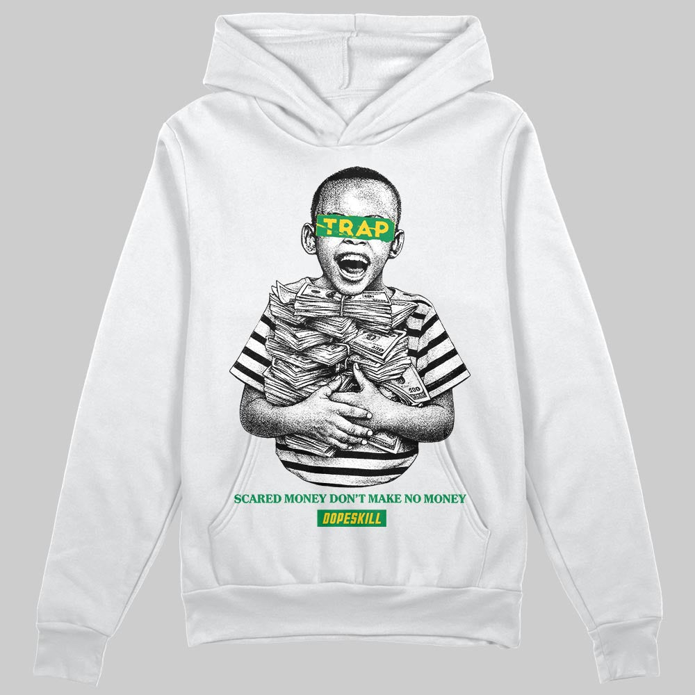Green Sneakers DopeSkill Hoodie Scared Money Don't Make No Money Graphic Streetwear - White