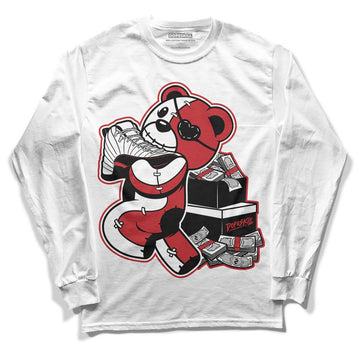 Jordan 12 “Red Taxi” DopeSkill Long Sleeve T-Shirt Bear Steals Sneaker Graphic Streetwear - White 