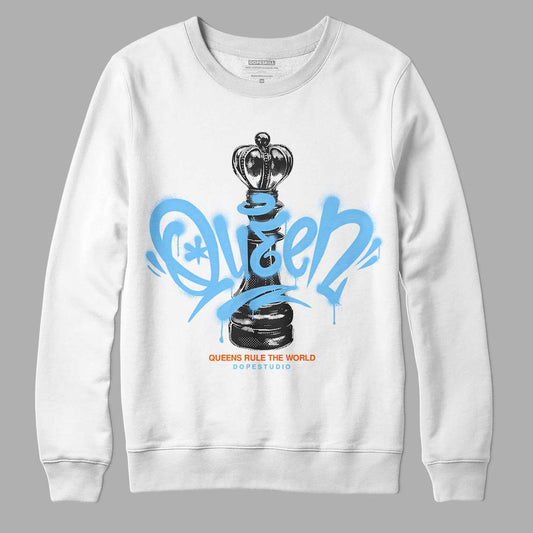 Dunk Low Futura University Blue DopeSkill Sweatshirt Queen Chess Graphic Streetwear - White