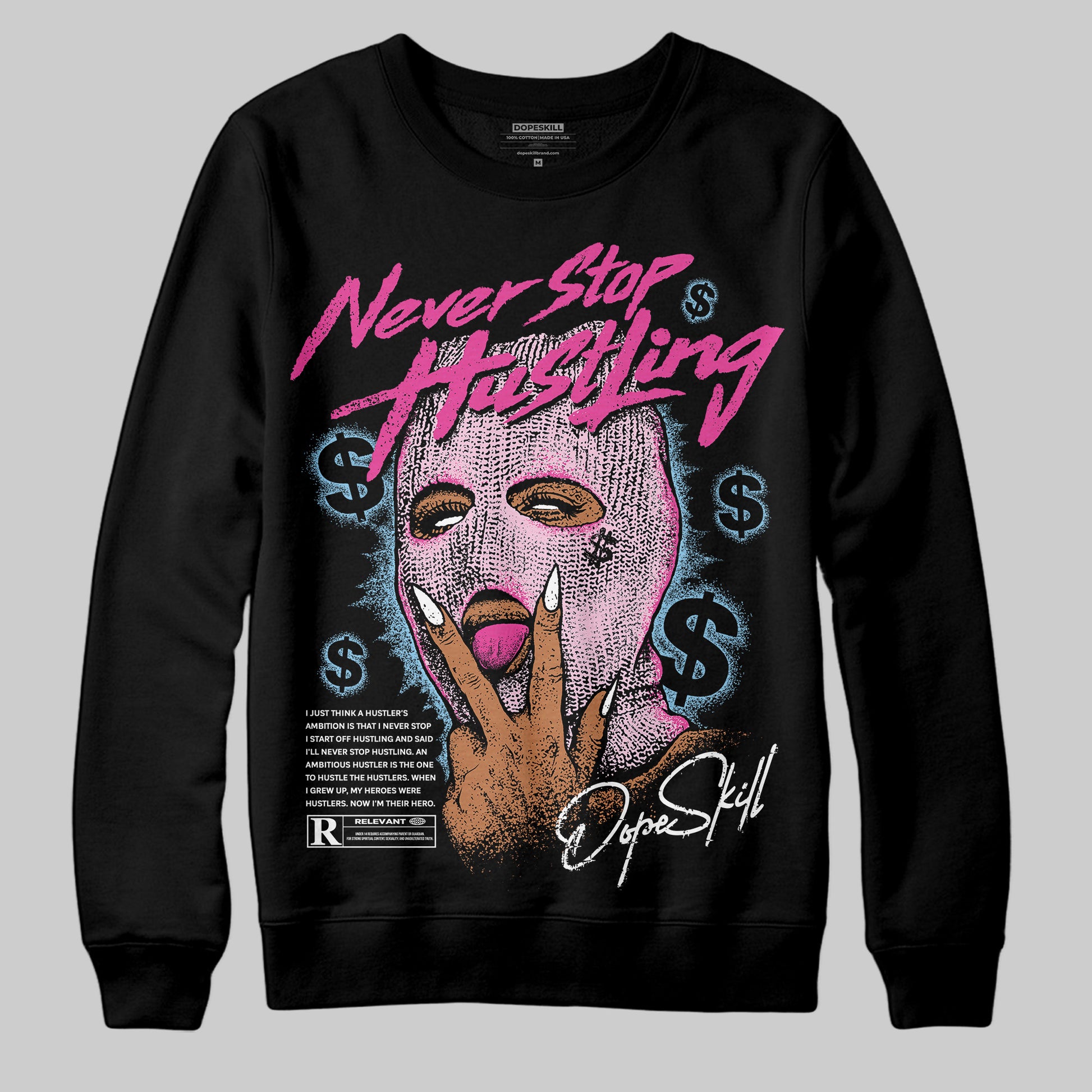 Jordan 6 “Doernbecher” DopeSkill Sweatshirt Never Stop Hustling Graphic Streetwear - Black