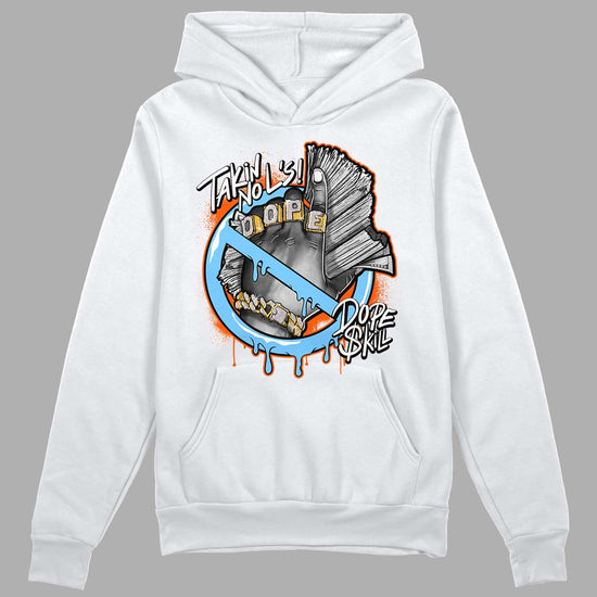 Dunk Low Futura University Blue DopeSkill Hoodie Sweatshirt Takin No L's Graphic Streetwear - White