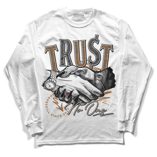 Jordan 3 Retro Palomino DopeSkill Long Sleeve T-Shirt Trust No One Graphic Streetwear - White