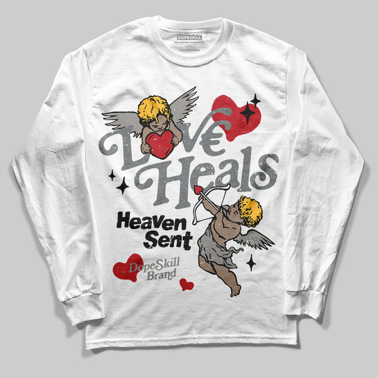 Jordan 9 Cool Grey DopeSkill Long Sleeve T-Shirt New Love Heals Graphic Streetwear - White