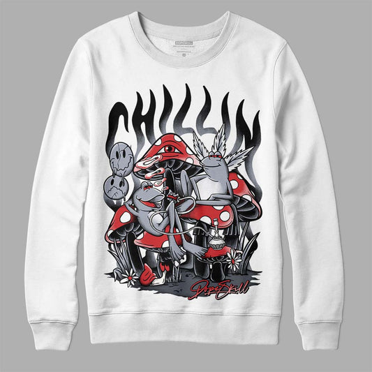 Jordan 4 “Bred Reimagined” DopeSkill Sweatshirt Chillin Graphic Streetwear - White 