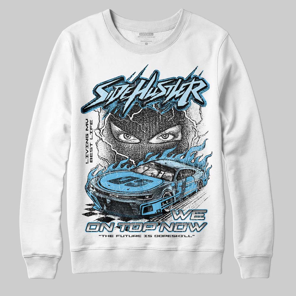 Jordan 11 Retro Legend Blue DopeSkill Sweatshirt New Side Hustler Graphic Streetwear - White