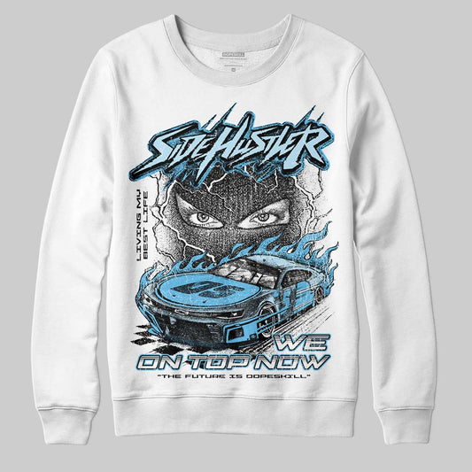 Jordan 11 Retro Legend Blue DopeSkill Sweatshirt New Side Hustler Graphic Streetwear - White