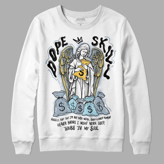 Jordan 13 “Blue Grey” DopeSkill Sweatshirt Angels Graphic Streetwear - White 