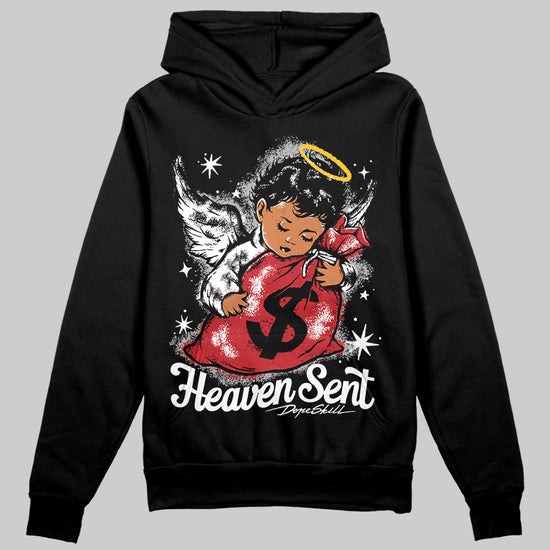 Jordan 11 “Bred Velvet” DopeSkill Hoodie Sweatshirt Heaven Sent Graphic Streetwear - Black