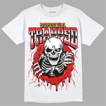 Dunk Low Retro Gym Red DopeSkill T-Shirt Trapped Halloween Graphic Streetwear - White 