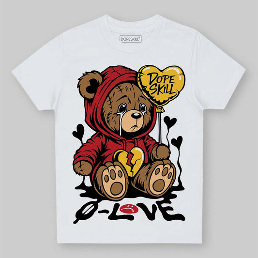 Jordan 14 Retro Ferrari (2025) DopeSkill Toddler Kids T-shirt Broken Bear Graphic Streetwear - WHite 