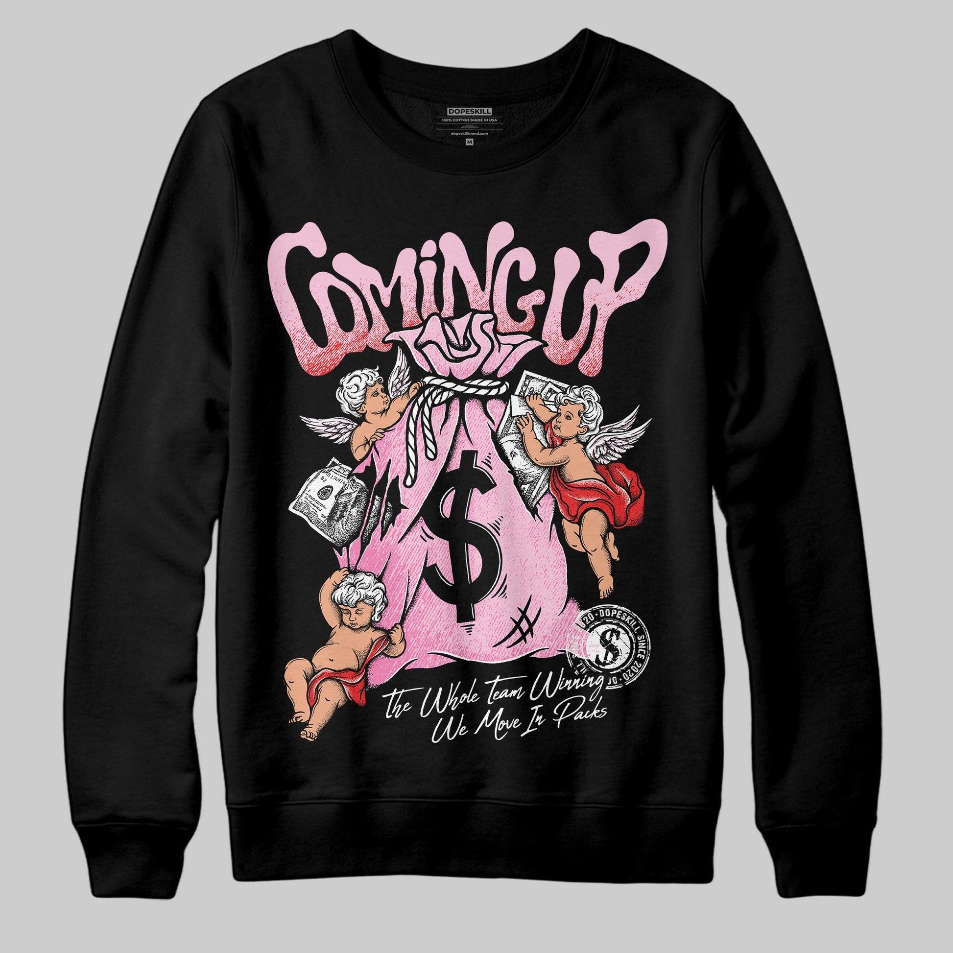 Awake NY x Air Jordan 5 Arctic Pink DopeSkill Sweatshirt Money Bag Coming Up Graphic Streetwear - black