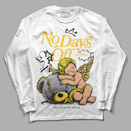 Jordan 4 Retro “Vivid Sulfur” DopeSkill Long Sleeve T-Shirt New No Days Off Graphic Streetwear - White 